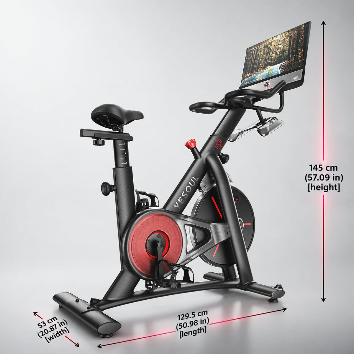 YESOUL G1M PLUS 减重版: Length × width × height: 129.5 × 53 × 145 cm (50.98 × 20.87 × 57.09 in)