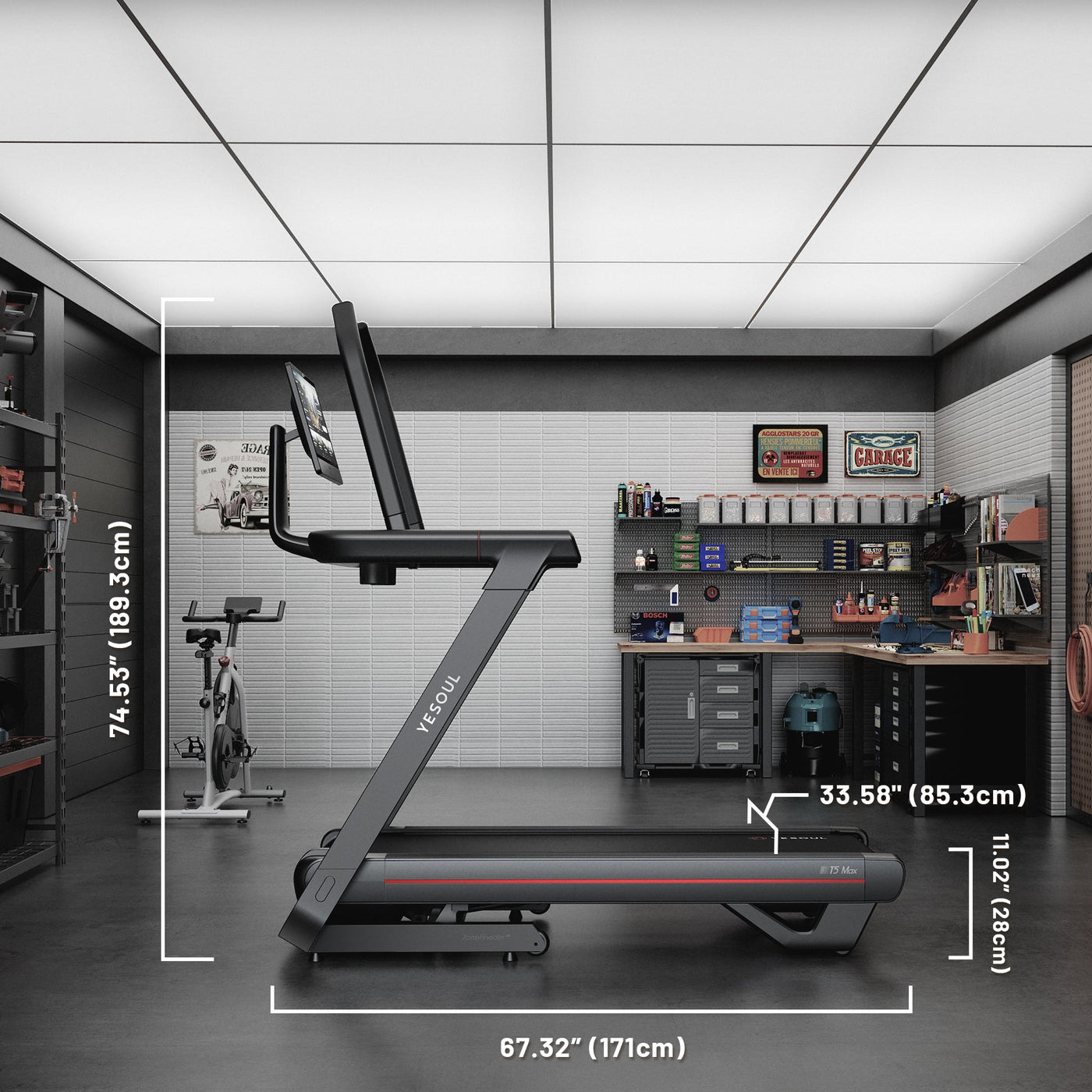 YESOUL T5 treadmill flat in a living room